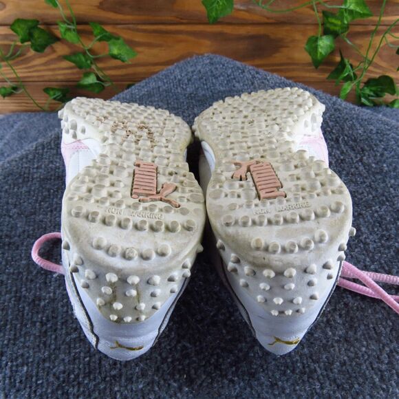 PUMA Women's VTG 80's Speed Game Cat Turf Sneaker Pink Leather 8.5 Medium Used - Picture 6 of 7